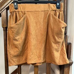 Brown suede skirt